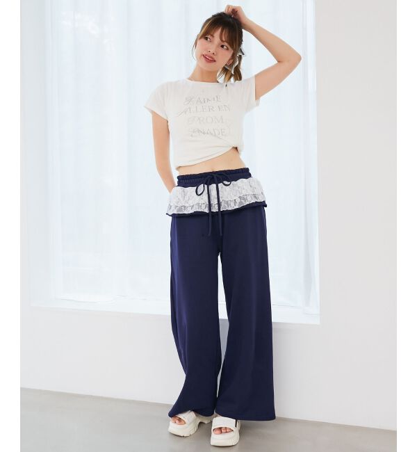  「フリルレイヤードスウェットパンツ」|その他|
