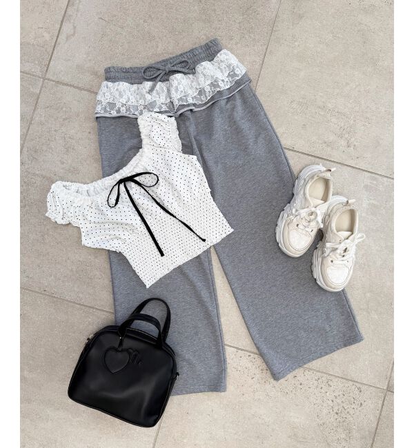  「フリルレイヤードスウェットパンツ」|その他|