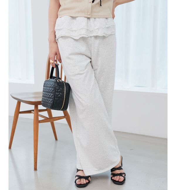  「フリルレイヤードスウェットパンツ」|その他|
