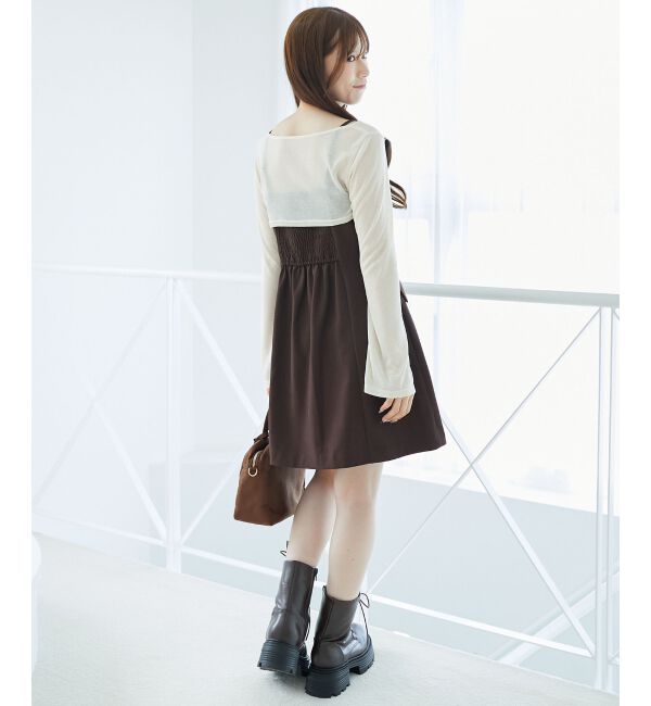  「デコルテオープンミニワンピセット」|ワンピース|