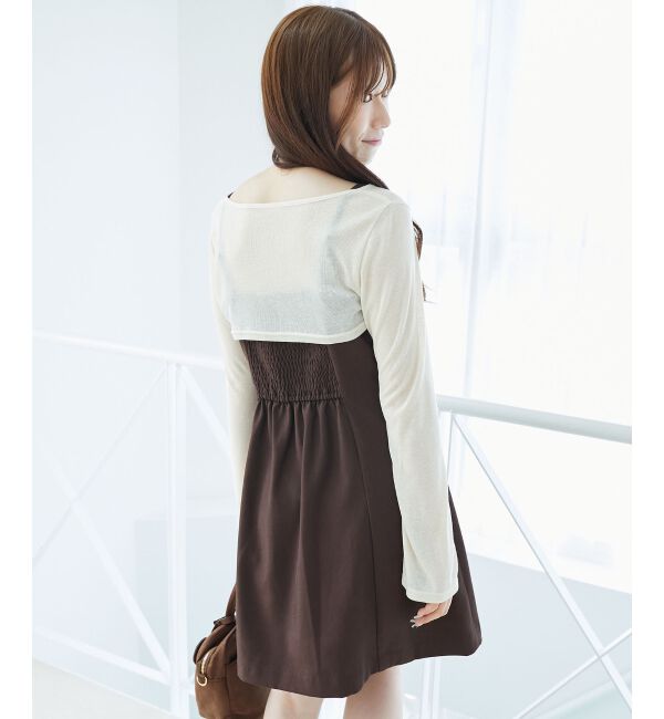  「デコルテオープンミニワンピセット」|ワンピース|