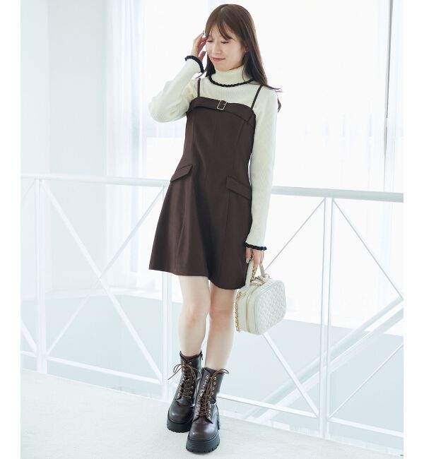  「デコルテオープンミニワンピセット」|ワンピース|