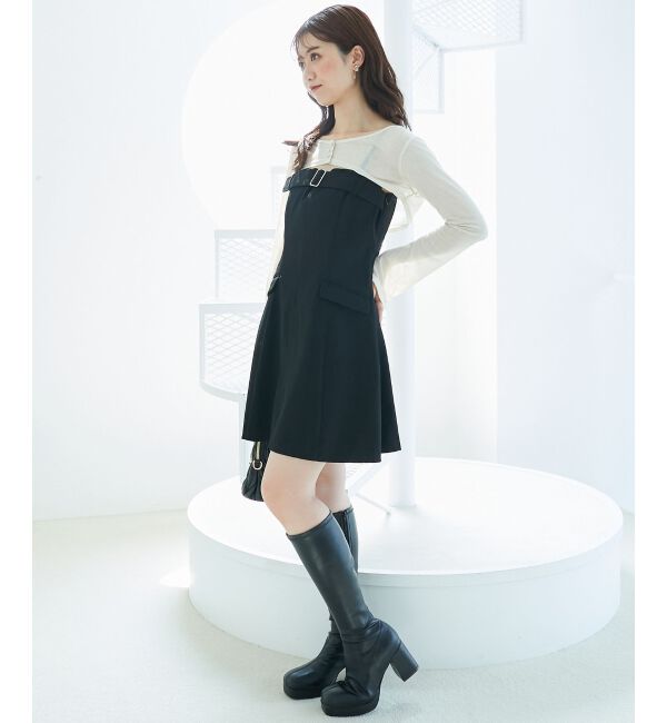  「デコルテオープンミニワンピセット」|ワンピース|