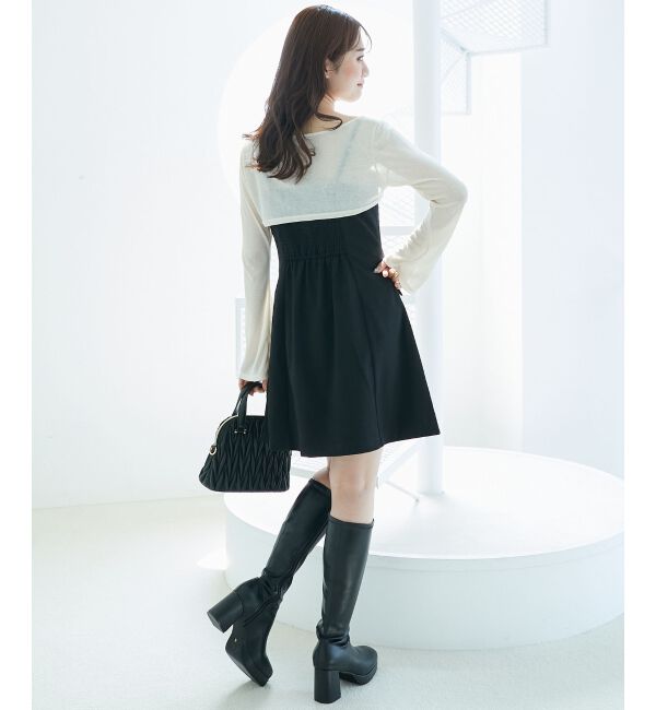  「デコルテオープンミニワンピセット」|ワンピース|