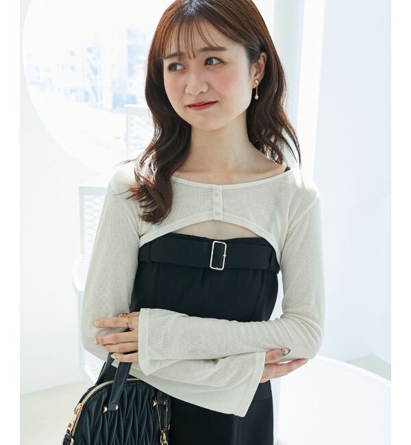  「デコルテオープンミニワンピセット」|ワンピース|