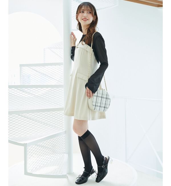  「デコルテオープンミニワンピセット」|ワンピース|