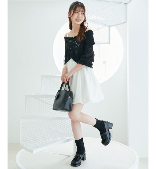  「カーデ&times;バルーンキャミワンピセット」|ワンピース|