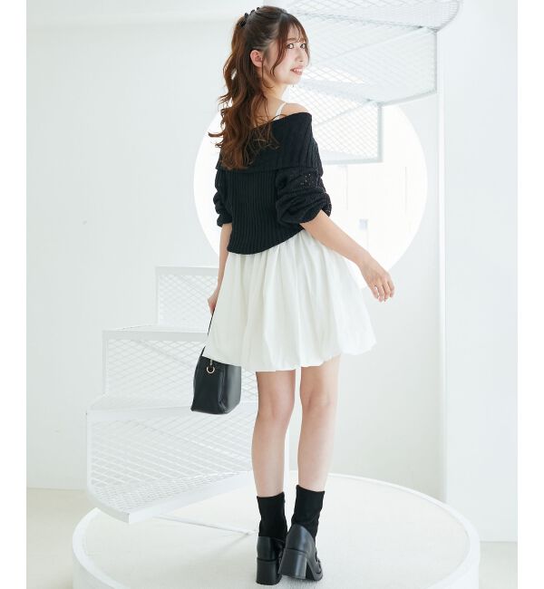  「カーデ&times;バルーンキャミワンピセット」|ワンピース|