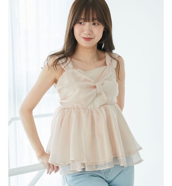  「キラキラビジューリボンビスチェ」|キャミソール|