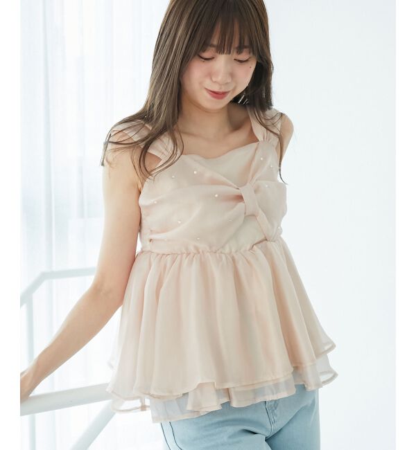 「キラキラビジューリボンビスチェ」|キャミソール|