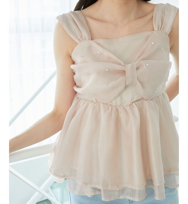  「キラキラビジューリボンビスチェ」|キャミソール|