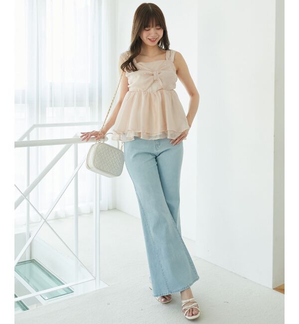  「キラキラビジューリボンビスチェ」|キャミソール|