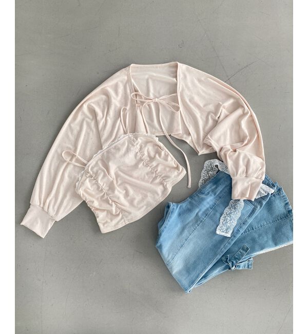  「ラインストーンキャミ＆ボレロセット」|その他|