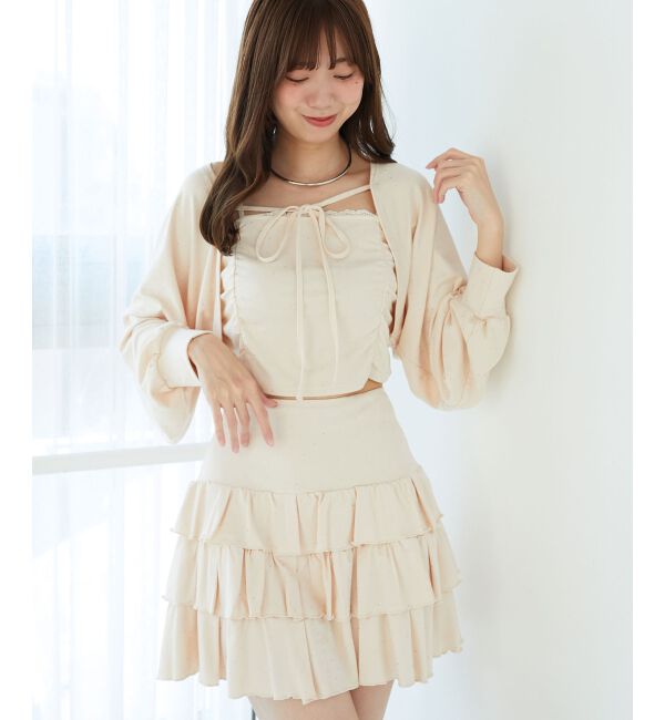  「ラインストーンキャミ＆ボレロセット」|その他|