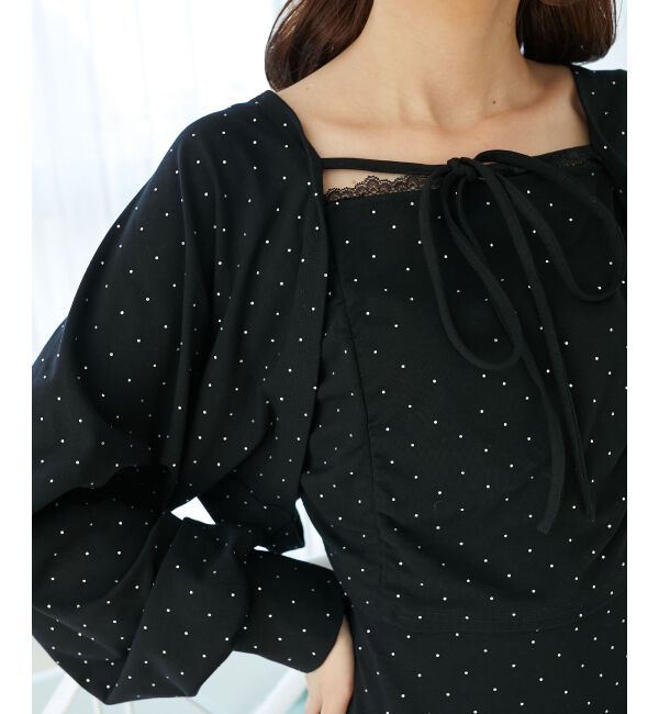  「ラインストーンキャミ＆ボレロセット」|その他|ブラック