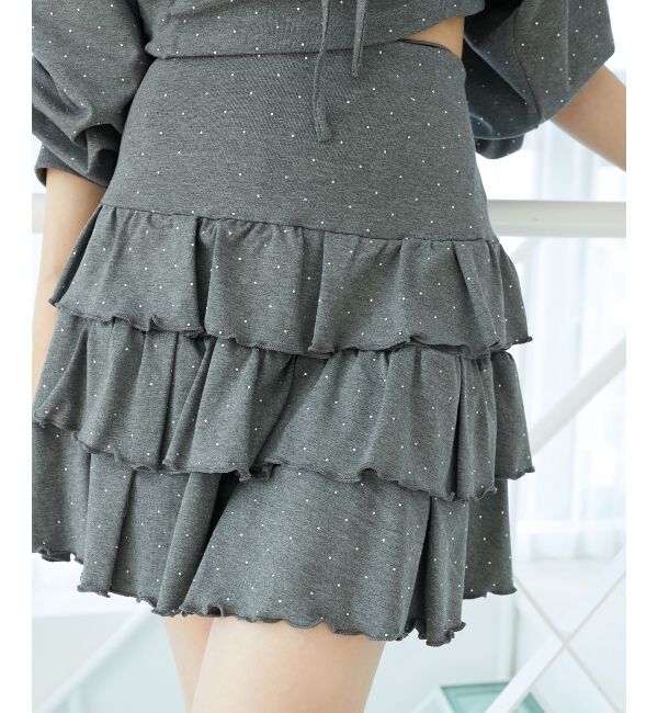  「ラインストーンティアードスカパン」|スカート|