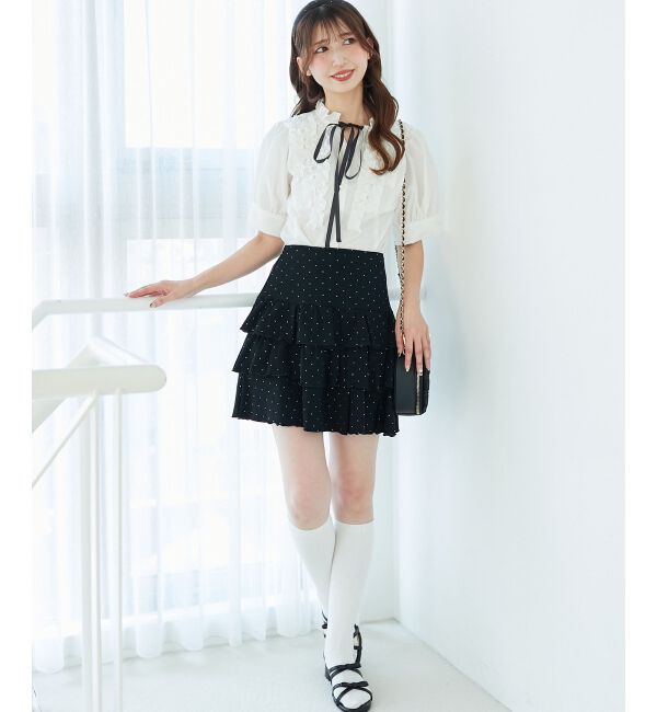  「ラインストーンティアードスカパン」|スカート|