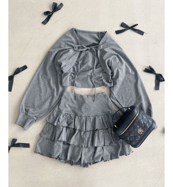  「ラインストーンティアードスカパン」|スカート|