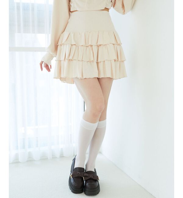 「ラインストーンティアードスカパン」|スカート|