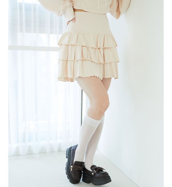 「ラインストーンティアードスカパン」|スカート|