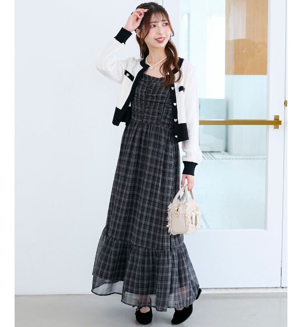  「バイカラーケーブルニットカーデ」|カーディガン|アイボリー