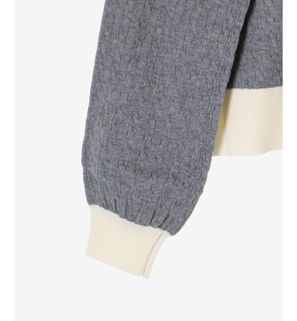  「バイカラーケーブルニットカーデ」|カーディガン|