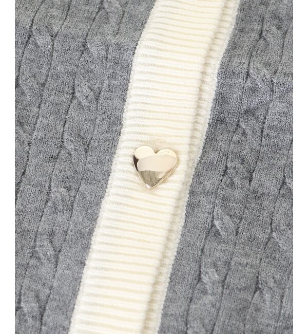  「バイカラーケーブルニットカーデ」|カーディガン|