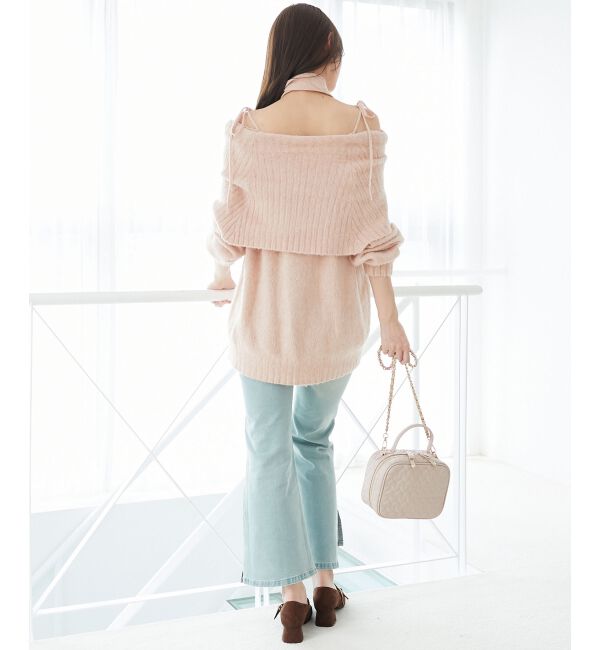  「チョーカー付きオフショルミニワンピ」|ワンピース|