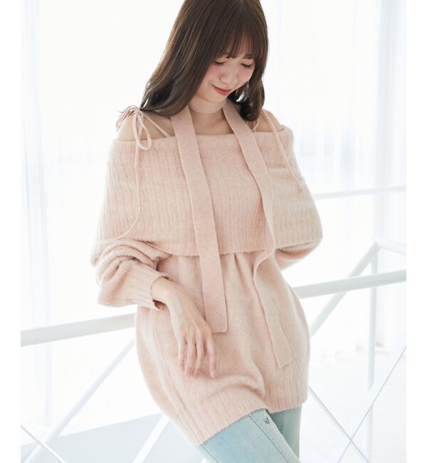  「チョーカー付きオフショルミニワンピ」|ワンピース|