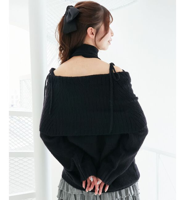  「チョーカー付きオフショルミニワンピ」|ワンピース|