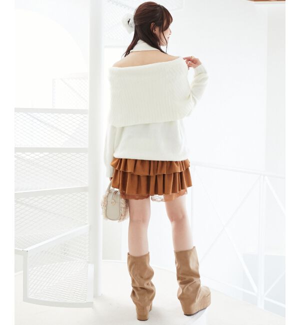  「チョーカー付きオフショルミニワンピ」|ワンピース|