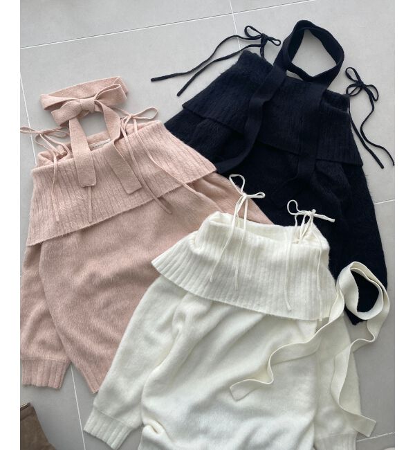  「チョーカー付きオフショルミニワンピ」|ワンピース|