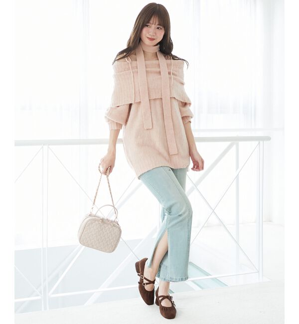  「チョーカー付きオフショルミニワンピ」|ワンピース|