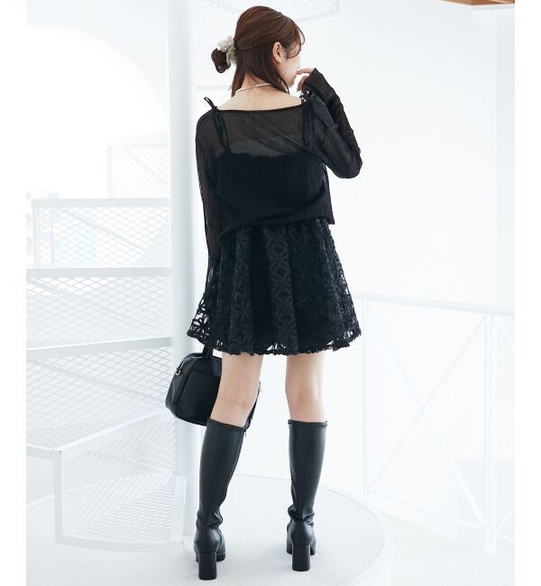  「フラワーチュールミニキャミワンピ」|ワンピース|