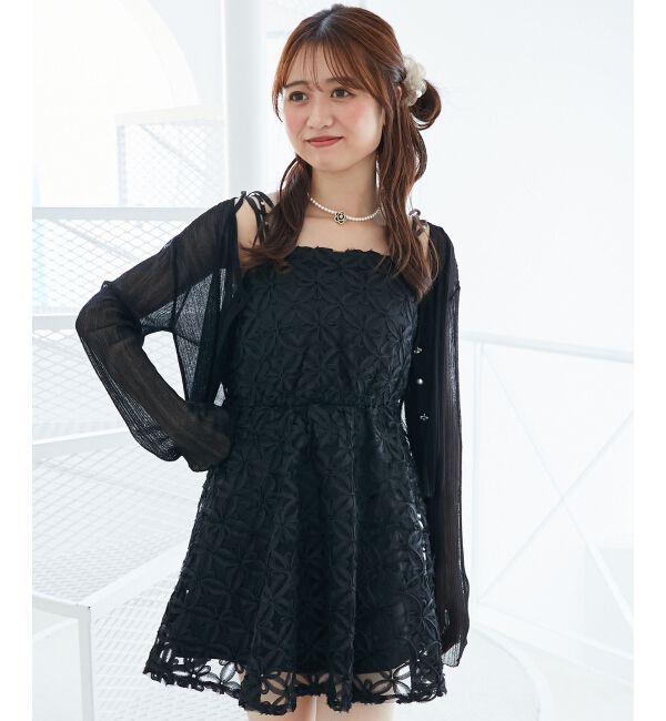  「フラワーチュールミニキャミワンピ」|ワンピース|