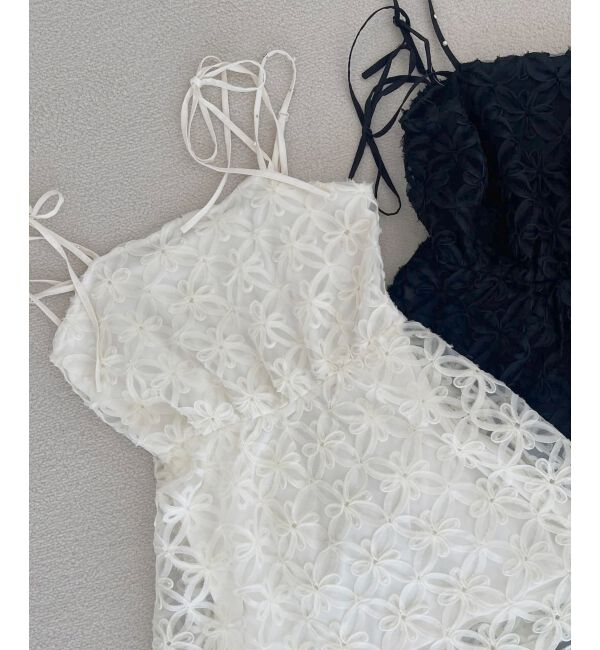  「フラワーチュールミニキャミワンピ」|ワンピース|