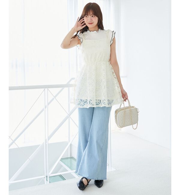  「フラワーチュールミニキャミワンピ」|ワンピース|