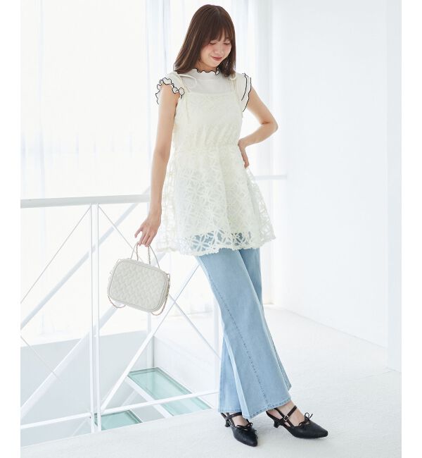  「フラワーチュールミニキャミワンピ」|ワンピース|