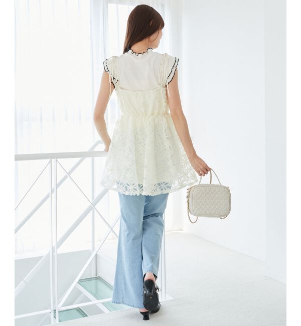  「フラワーチュールミニキャミワンピ」|ワンピース|