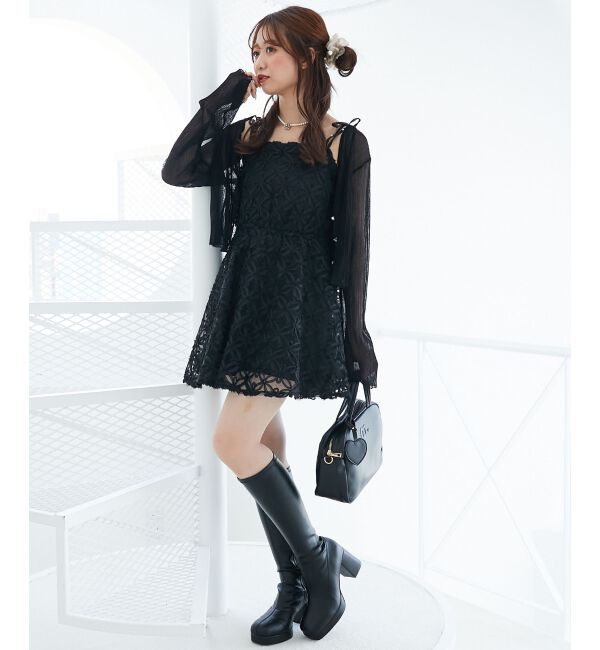  「フラワーチュールミニキャミワンピ」|ワンピース|