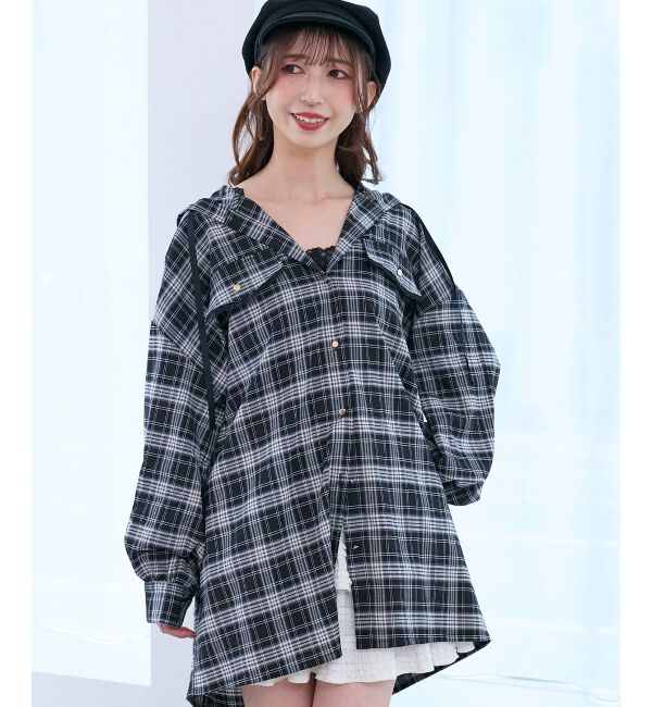  「フード付きルーズシャツ」|シャツ・ブラウス|