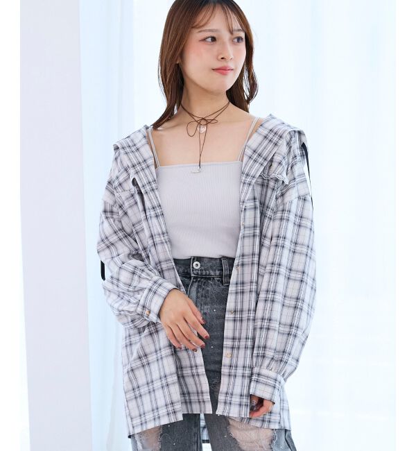  「フード付きルーズシャツ」|シャツ・ブラウス|