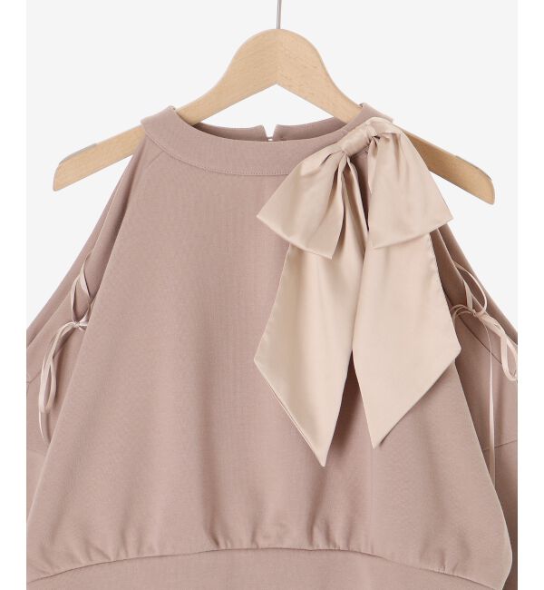  「オープンショルダーリボンスウェット」|スウェット・ジャージ|