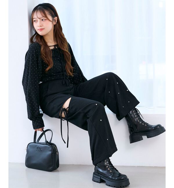  「スリット入りキラキラスウェットパンツ」|その他|