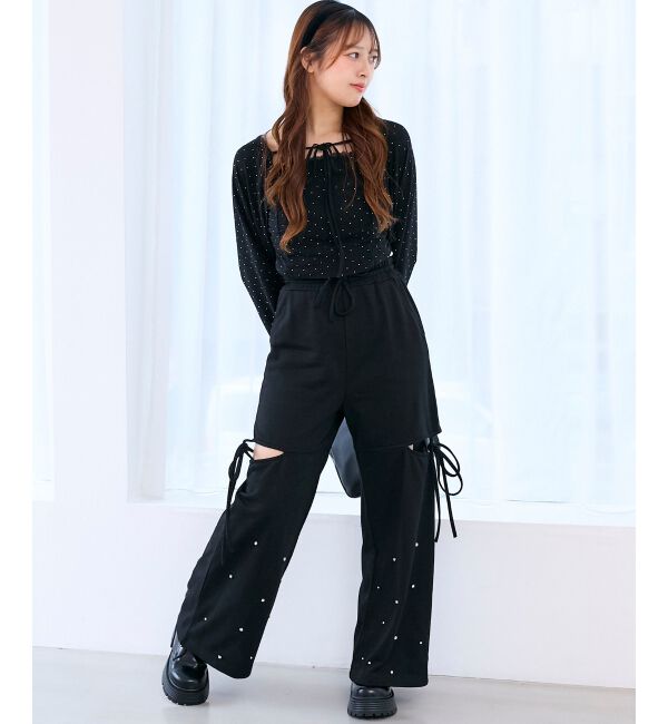  「スリット入りキラキラスウェットパンツ」|その他|