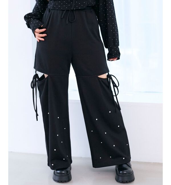  「スリット入りキラキラスウェットパンツ」|その他|