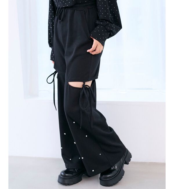  「スリット入りキラキラスウェットパンツ」|その他|