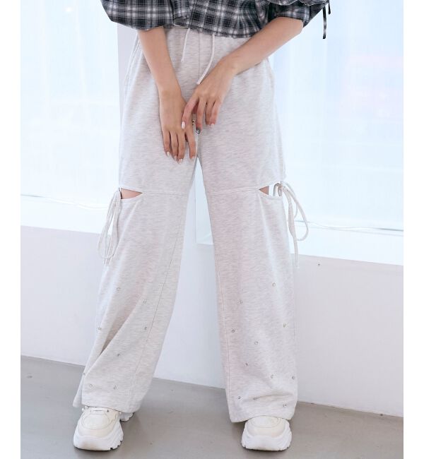  「スリット入りキラキラスウェットパンツ」|その他|