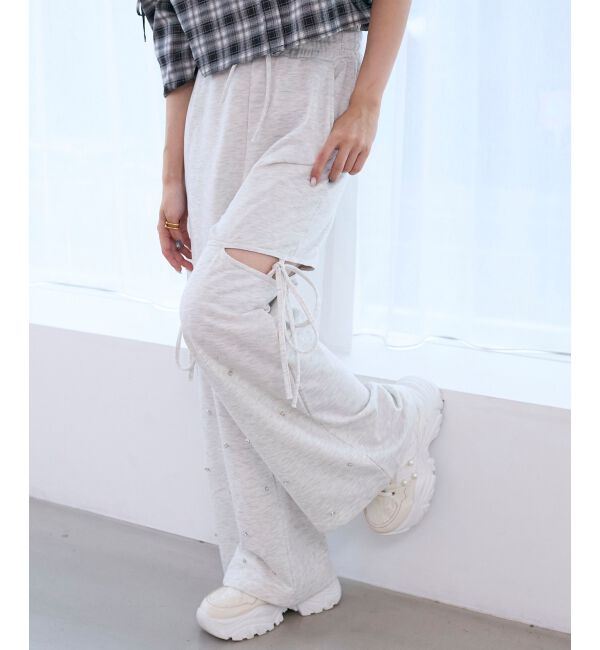  「スリット入りキラキラスウェットパンツ」|その他|