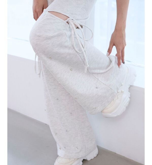  「スリット入りキラキラスウェットパンツ」|その他|